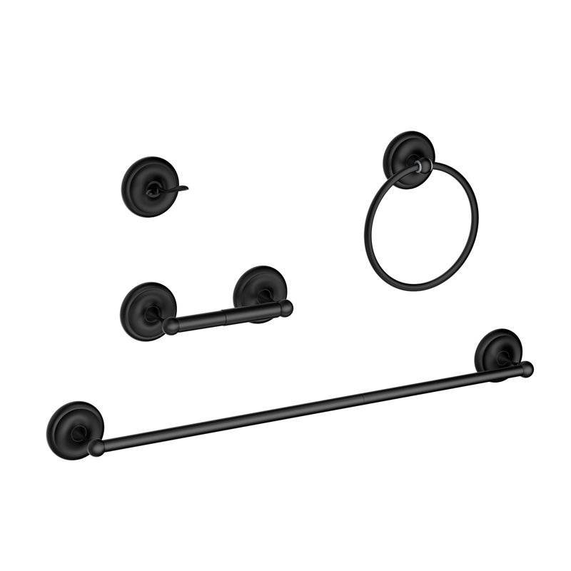Ensemble de quincaillerie de salle de bain 4 pièces, Noir