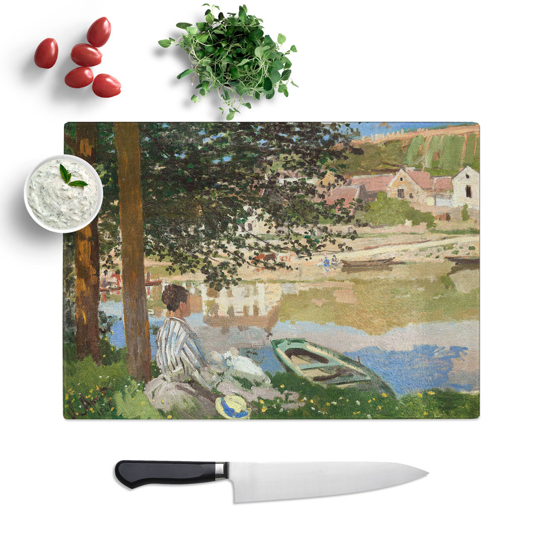 On the Bank of the Seine by Claude Monet Chopping Board