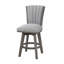 Tabouret d'appoint - Ensemble de 2 chaises de comptoir pivotantes, gris, velours capitonné