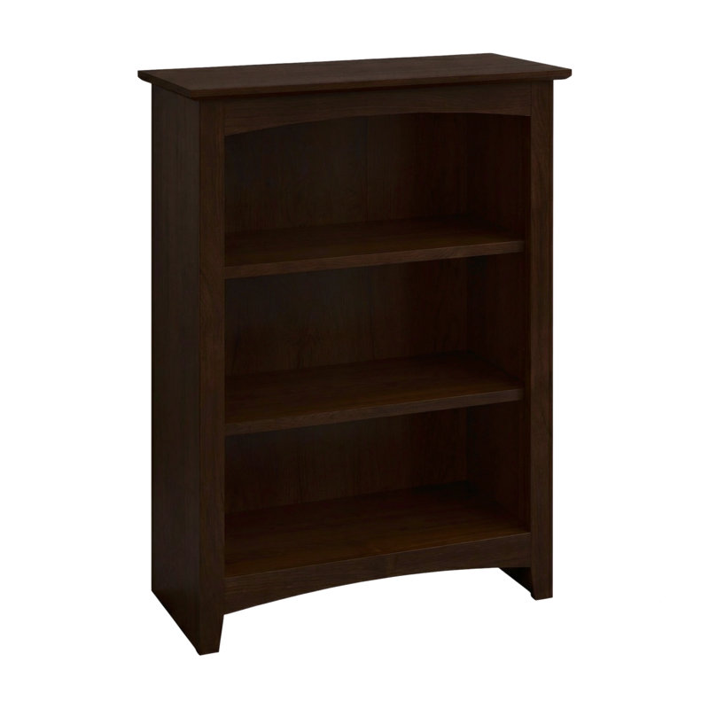 Malani 36" H Solid Wood Classic Bookcase, Coffee, (3 Shelves) 36"H x 25.75"W x 12.875"D