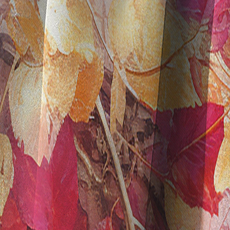Glaser - Leaves Curtain - Blackout Floral Curtain - 1 Panels, 52" W x 84" L