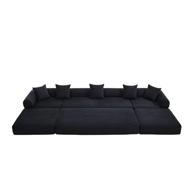 Convertible Sofa Bed Foldable Floor Couch With Corduroy Upholstery For Living Room Bedroom