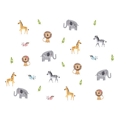 Cute Safari Wall Sticker Pack