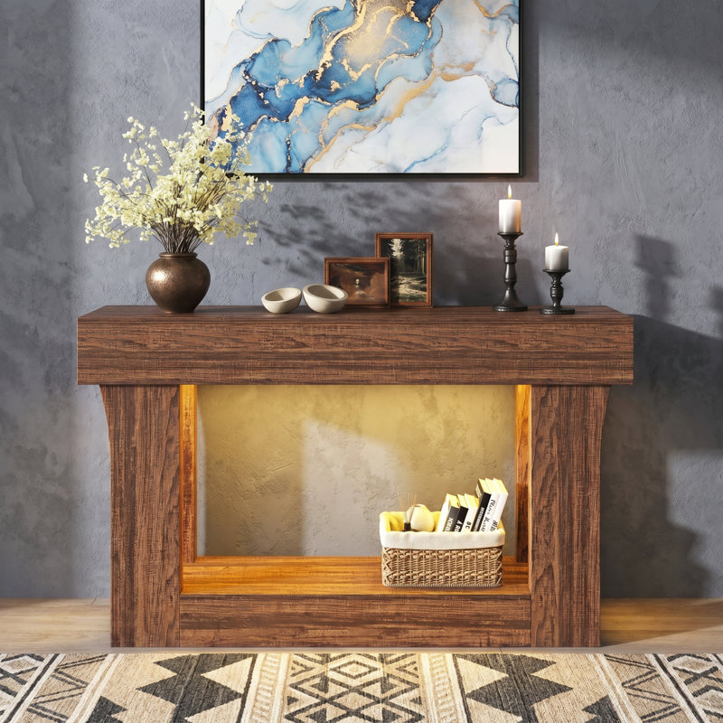 Console moderne en bois massif 47 po