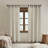 Plaid Faux Leather Tab Top Curtain Panel With Fleece Lining For Thermal Insulation And Privacy