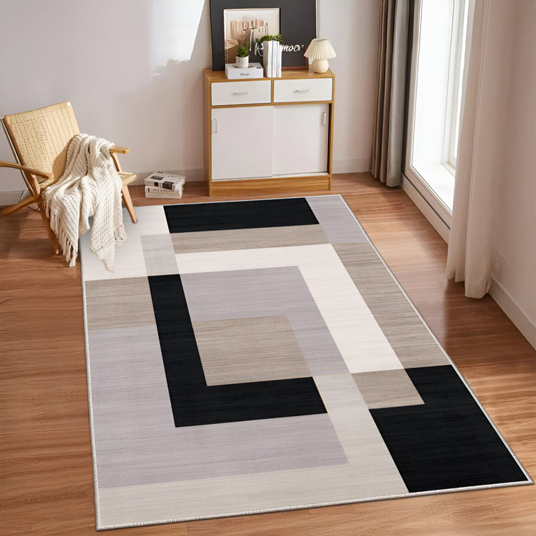 Deema Abstract Machine Printed Area Rug