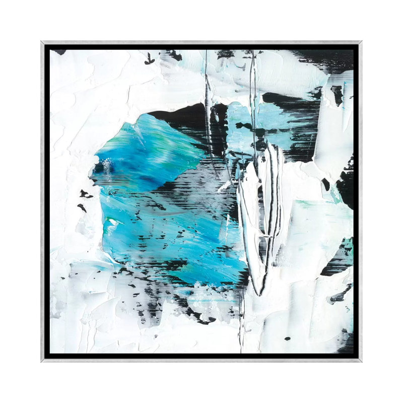 «Kinetic Form II» par Ethan Harper - reproduction d'art, H 37 po x l 37 po x P 1,5 po, Pas de tapis, Toile avec cadre argenté