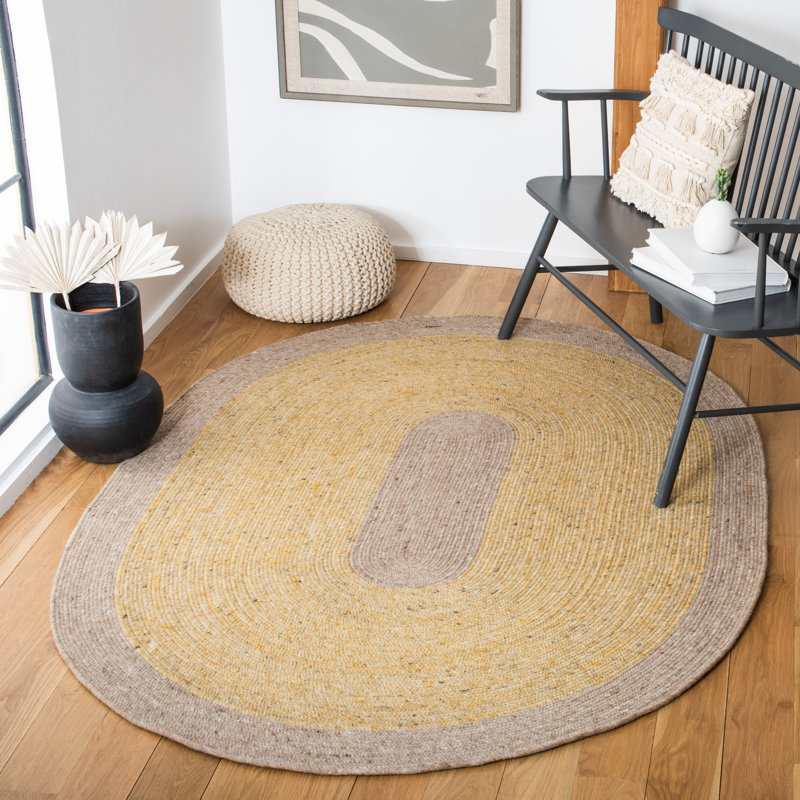 Tapis en laine / coton tissé à la main Mccann, Ovale 5 pi x 7 pi
