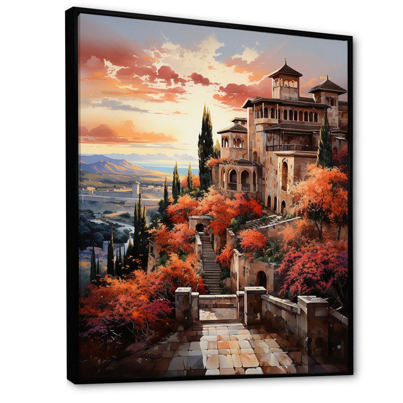 Spain Alhambra Palace - Spain Canvas Print, H 20 po x l 12 po x P 1 po, Cadre flottant noir