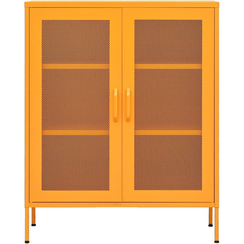 Harstad Storage Cabinet 80x35x101,5 cm Steel, Mustard Yellow