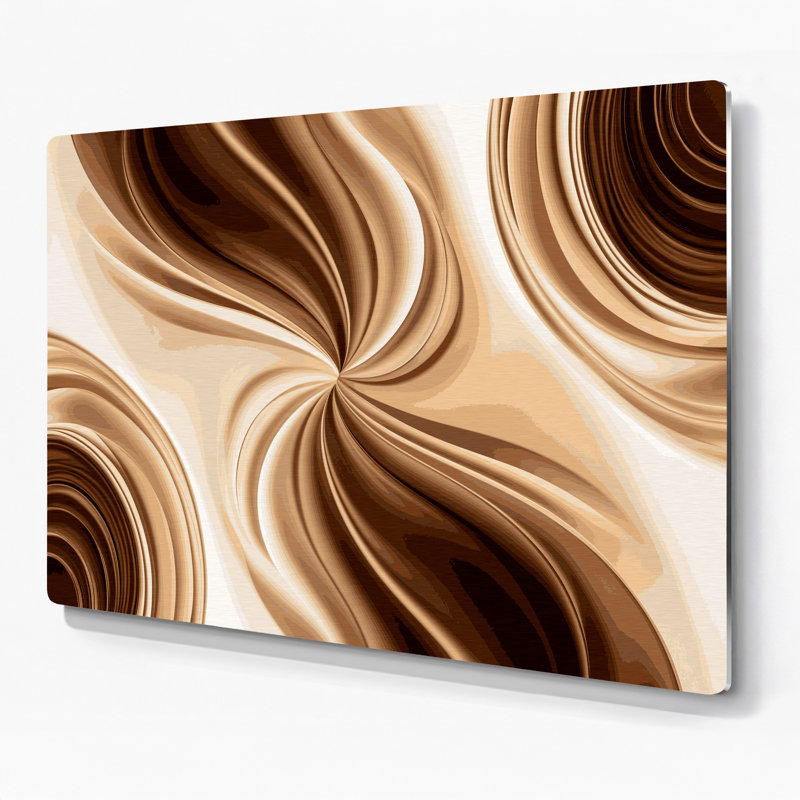 Gradient abstrait 59, art mural en métal beige, H 11 po x l 14 po
