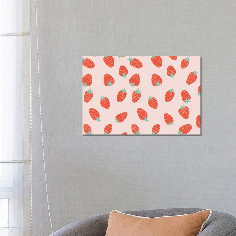 Strawberry Pattern - Wrapped Canvas Painting, 66.04 cm H x 45.72 cm W x 3.175 cm D