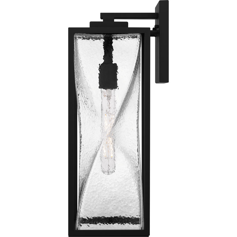 Dipeeka 1-Light Matte Black Outdoor Wall Lantern, 20.25" H x 7" W x 8.75" D