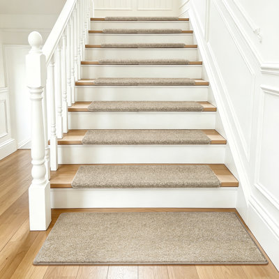 Ensemble de tapis d'escalier intérieur antidérapant Kayella (14 pièces) avec tapis de réception (1 pièce)