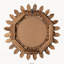 Miroir mural bohème rustique en bois noir carbonisé de 30 cm (12 pouces), motif soleil.