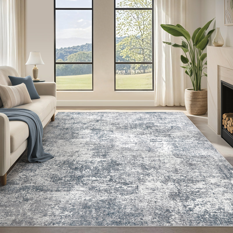Area Rug Living Room Rugs Soft Indoor Carpet Modern Abstract Rug with Non Slip Rubber Backing for Under Dining Table Nursery Home Office Bedroom
