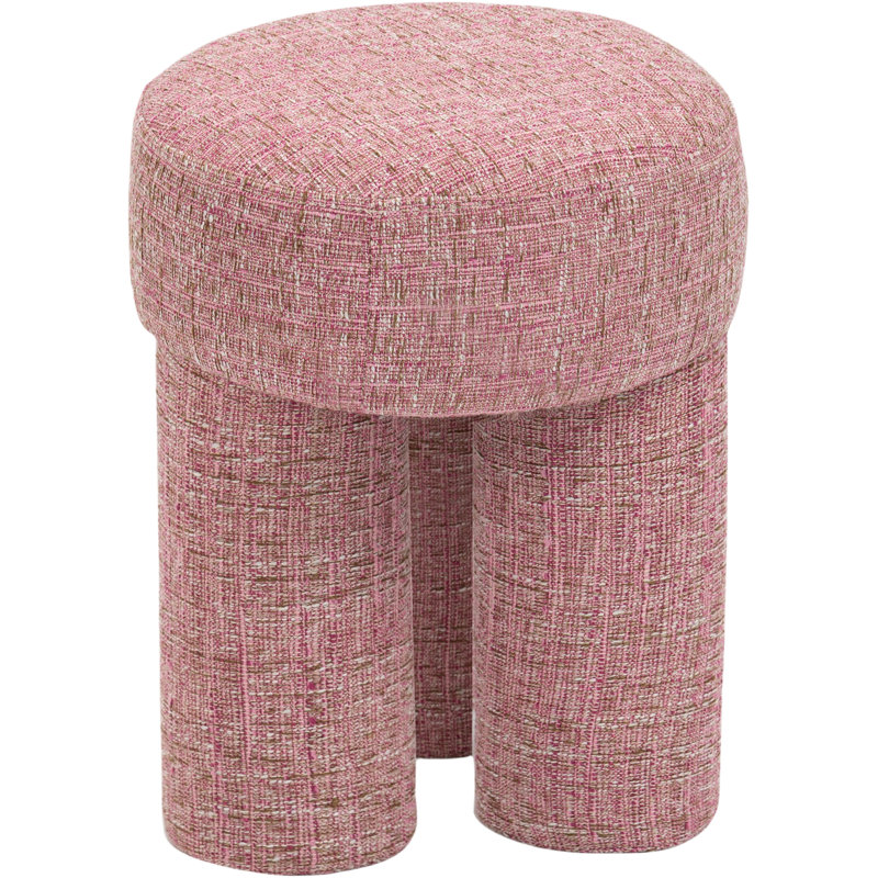 Larson 14.5" Wide Square Standard Ottoman, Pink Polyester Fabric