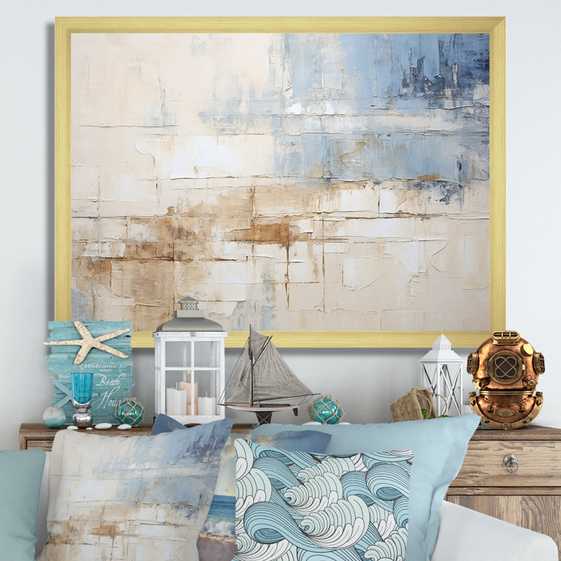 Plourde - Coastal Minimalisme, reproduction d'art sur toile encadrée, H 34 po x l 44 po x P 1,5 po, Cadre doré simple