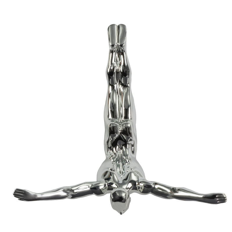 Décoration murale homme plongeur, Chrome, 22'' 