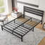 Structure de lit plateforme grand lit avec tête de lit en bois, rangement sous le lit, antidérapant, silencieux