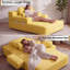 Ensemble 2 pièces de chaise longue en velours côtelé désossé, canapé-lit convertible avec poches latérales - aucun assemblage requis-131374086