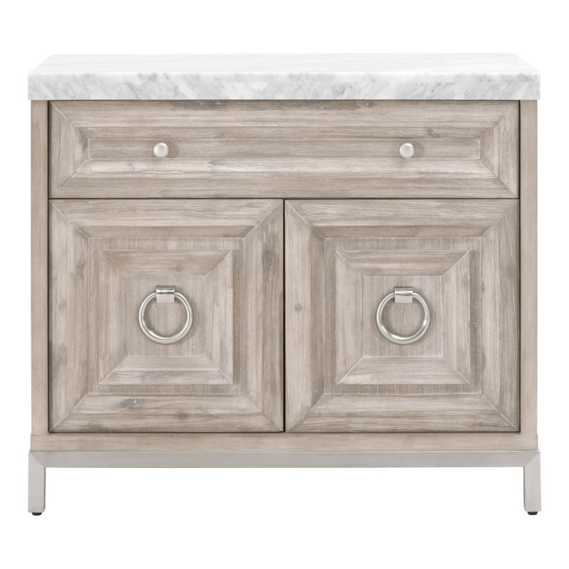 Armoire d'appoint en acier à 2 portes, Brun