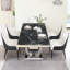 Table de salle à manger de luxe moderne 78,7 pouces noir avec 8 chaises