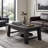 Solid Wood 3-Piece Living Room Coffee Table & End Table Set, Black