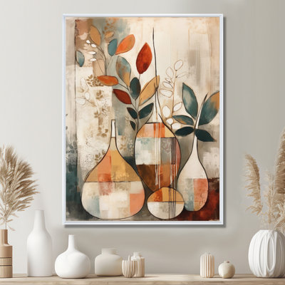 Ruhani Green And Beige Channeling Bohemian Vibes On Canvas Print
