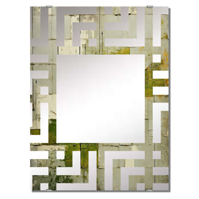Green Eco Friendly Cubic collage I - Solar Panels Accent Mirror