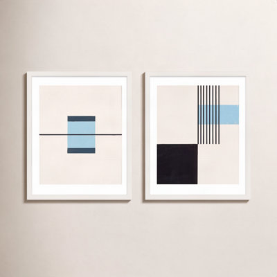 Black and Blue 2-Piece Print Set