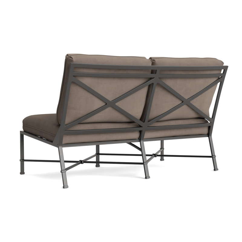 Venetian Outdoor 2 - Seat Loveseat, Fusion Moccasian, Textured Pewter
