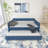 BLUE UPHOLSTERED TWIN SIZE DAYBED WITH TRUNDLE, VELVET FABRIC, NO BOX SPRING REQUIRED, COMFORTABLE AND SIMPLE DESIGN MODELS