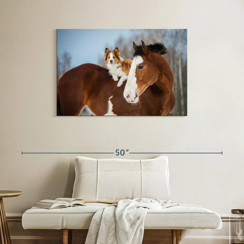 Bramley collie à cheval, H 26 po x l 39 po