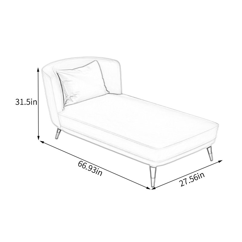 Chaise longue rembourrée Vecchia, Microfibre/microsuède beige