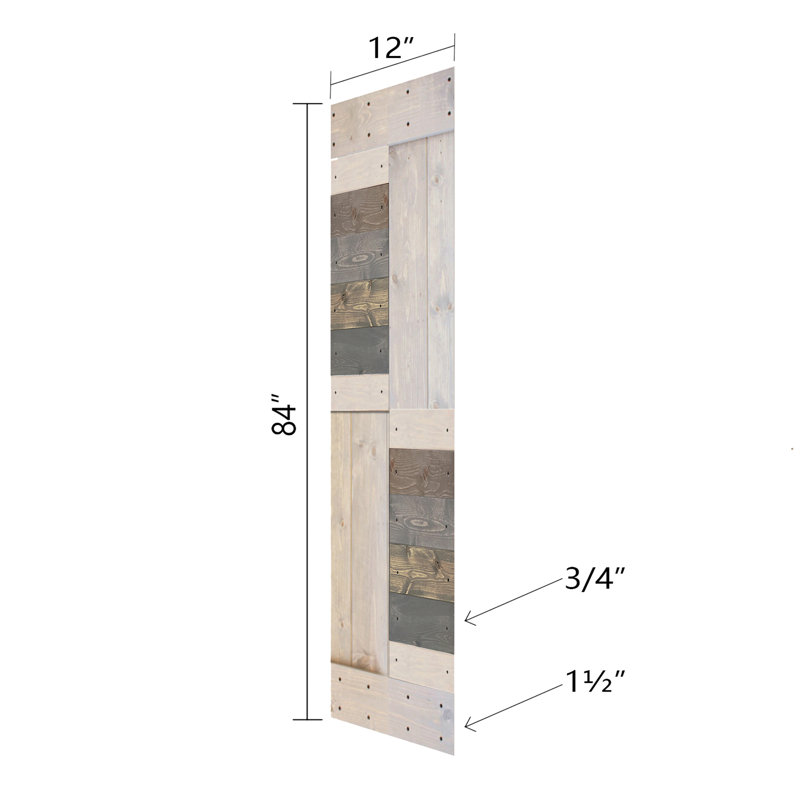 S Shape Solid Wood Bi-Fold Door With Hardware Track-Assembly Needed, 48" x 84", Multi-Textured