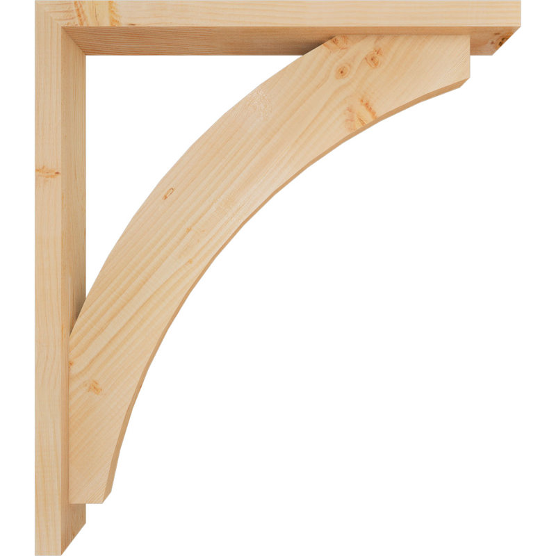 Thorton Block Bracket with Offset Brace, 32 x 28, 3 1/2"W Douglas Fir (Smooth)
