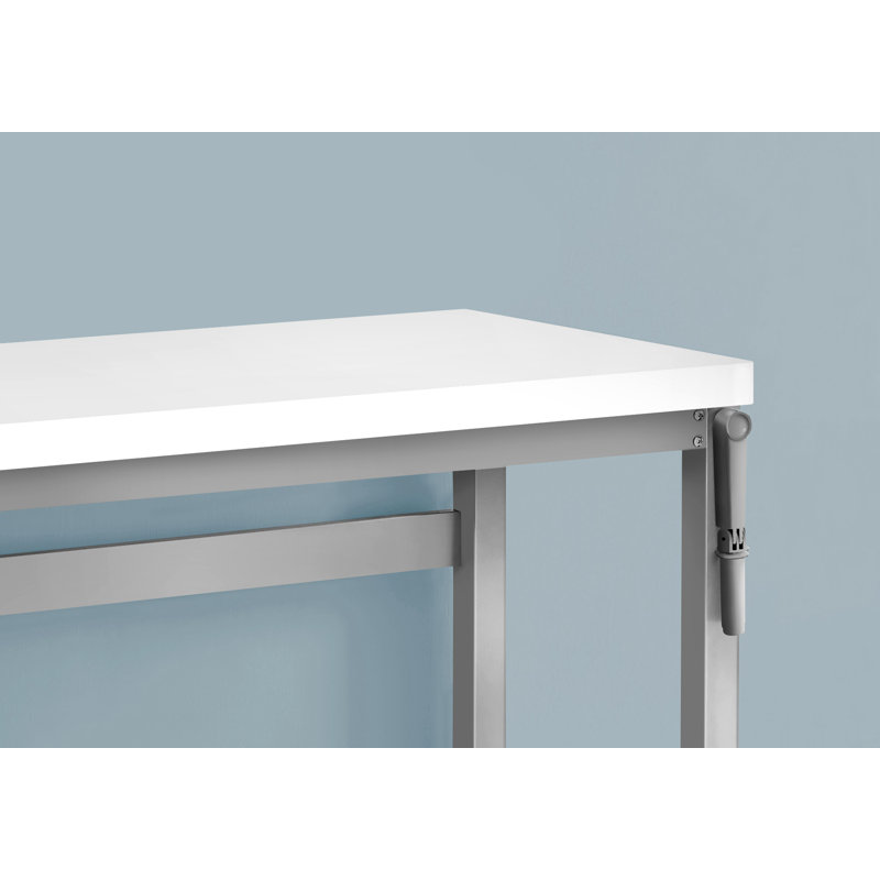 Bureau d'ordinateur, bureau personnel, debout, réglable, L 48 po, travail, ordinateur portable, Blanc