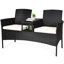 Ensemble de conversation d'extérieur en rotin de 54,5 po de large avec table-300047508
