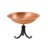 Hammered Solid Copper Birdbath with Tripod Stand