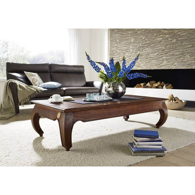 Opium Solid Wood Four Leg Coffee Table, H40 x L180 x W80cm, Nougat