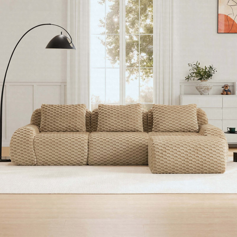 Canapé modulaire Boneless, Tissu chameau clair