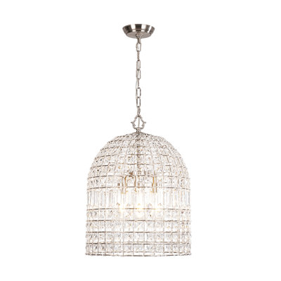 Luminaire suspendu cage en cristal 3 lumières Vintage