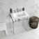 Edwardian Porcelain Rectangle Console Bathroom Sink with Overflow