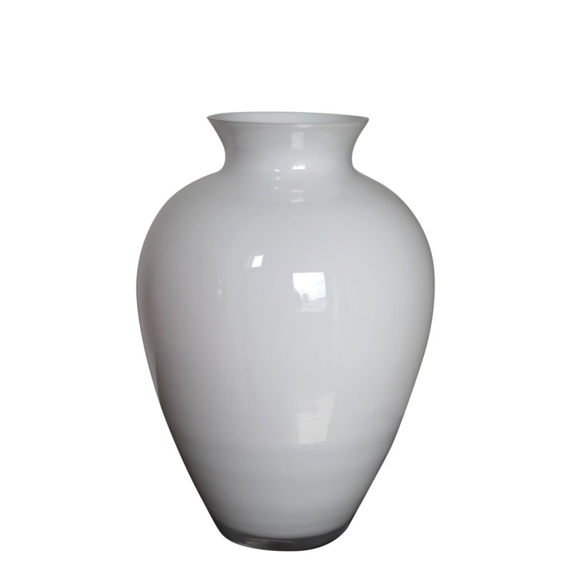 Kaly Glass Table Vase, 15" H x 11" W x 11" D, White