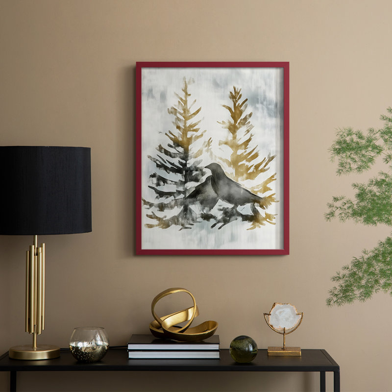 Reproduction encadrée - bois massif, H 15 po x l 12 po, Rouge