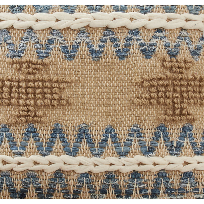Natural Multi Texture Chindi Square Throw Pillow