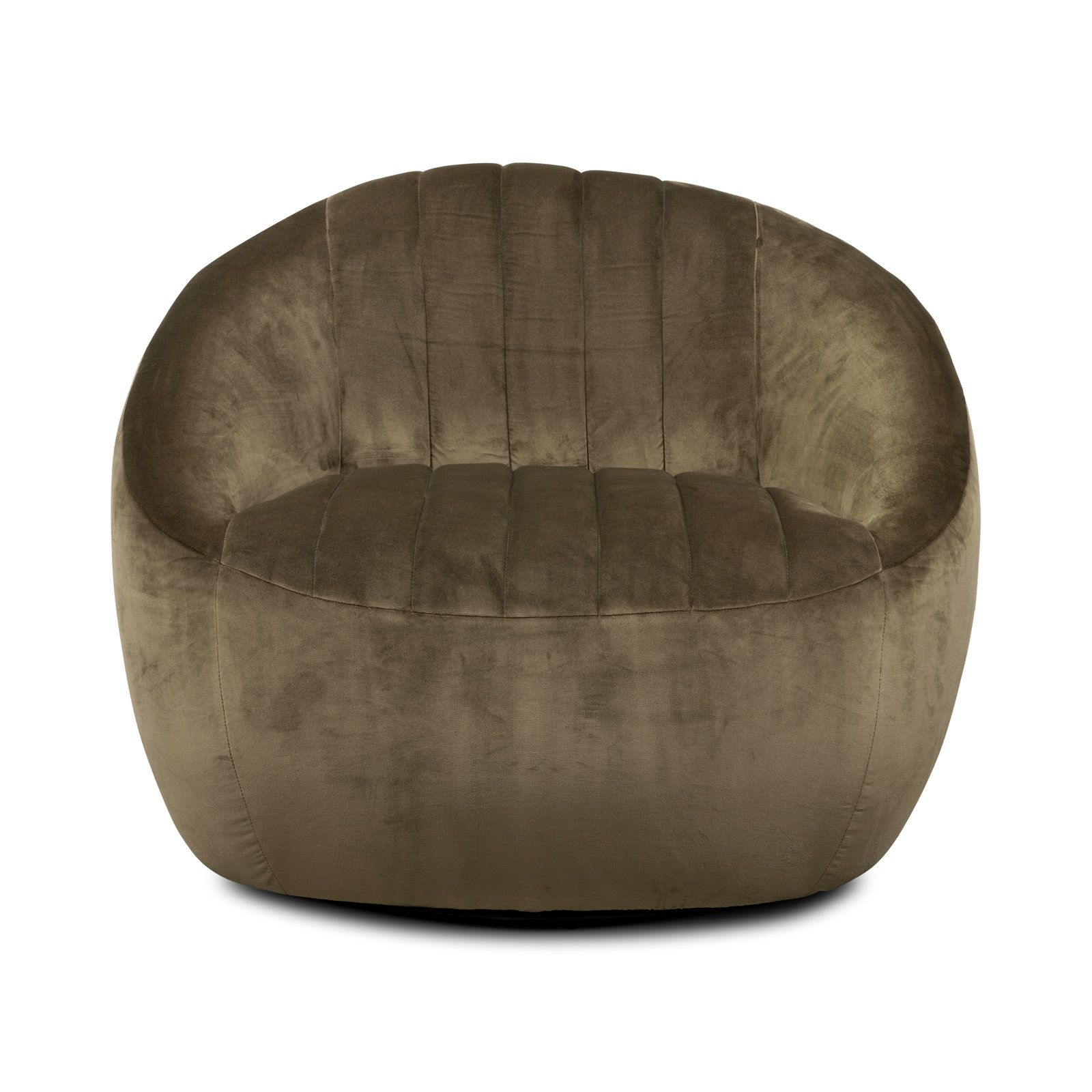 Anita Upholstered Swivel Barrel Chair, Olive
