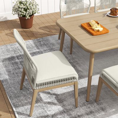 Chaises de patio en aluminium 2 pièces avec coussins gris clair Cadencia