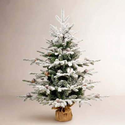 Cashmere Flocked Pre-Lit Fir Christmas Tree